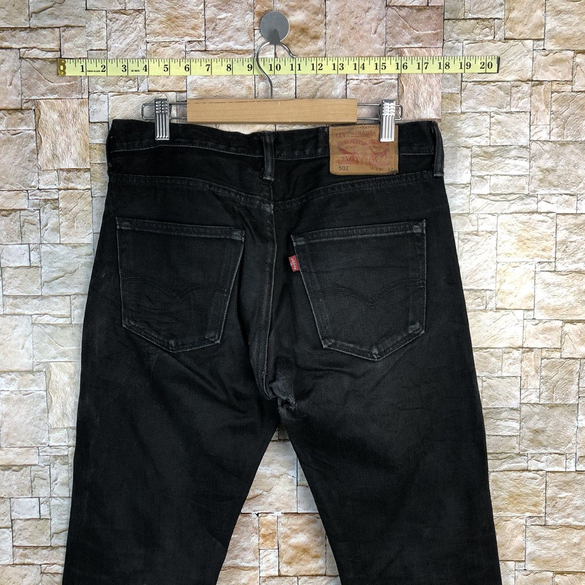 Levi's Levis super Black Denim ripped Pants #7574 Size US 29 - 14 Thumbnail