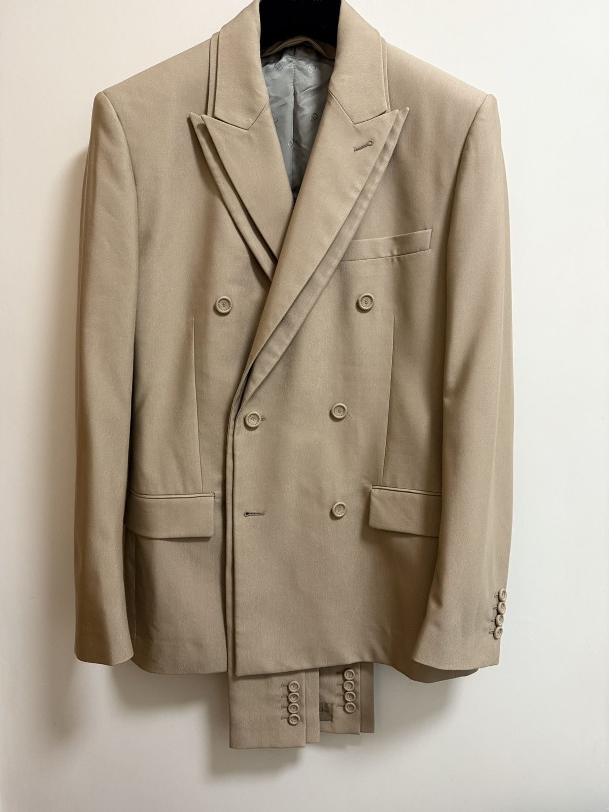 Dior Dior beige double breasted blazer jacket 48 Size 48R - 2 Thumbnail