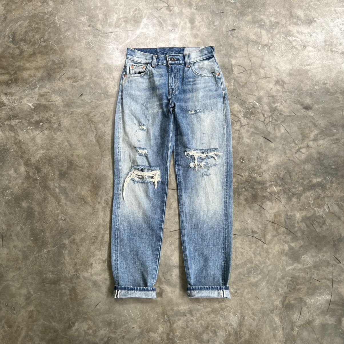 Levi's Vintage 70s Levi’s 505-0217 Big E Selvedge Ripped Jeans Size 25" / US 0 / IT 36 - 1 Thumbnail