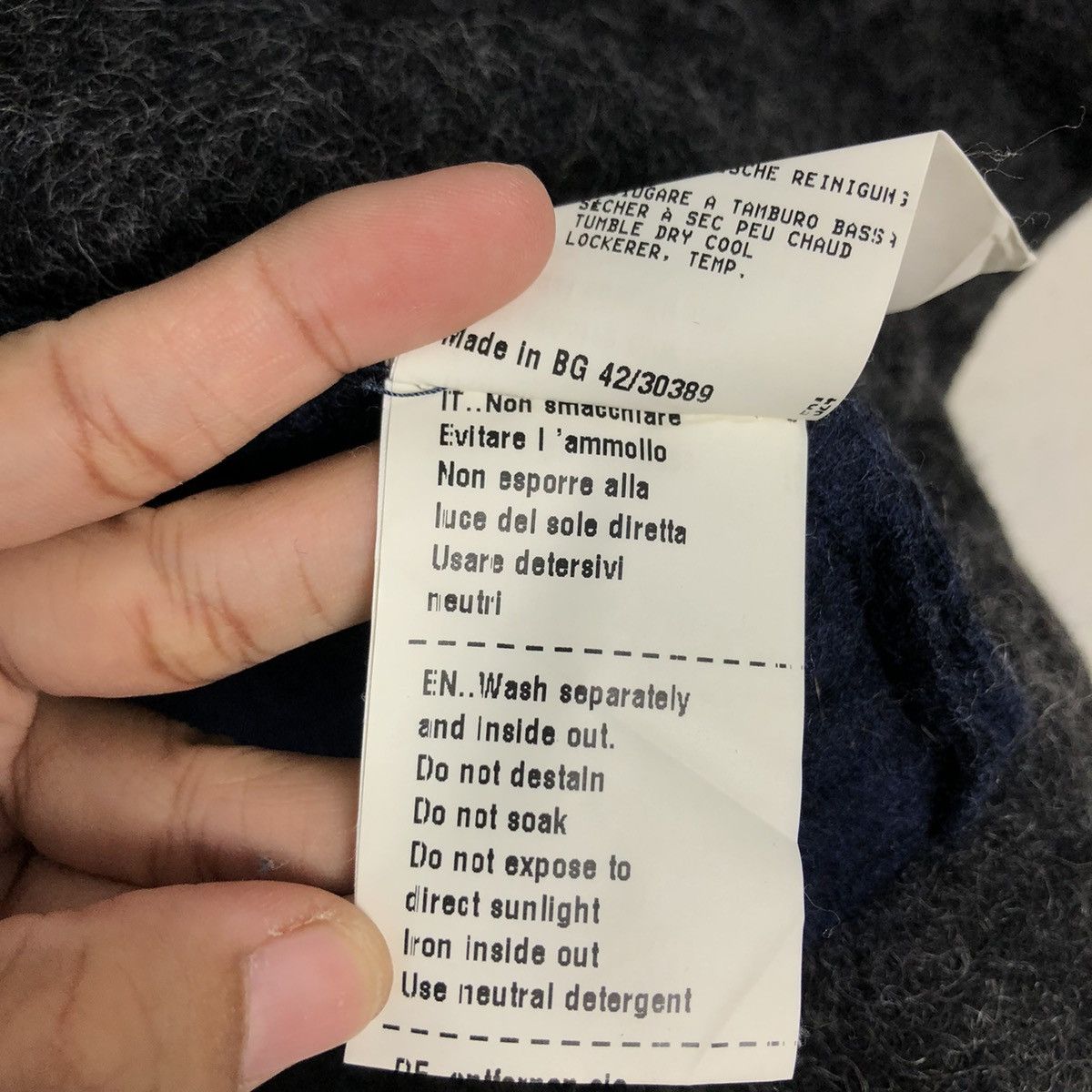 Blue Blue Japan 📌Vintage Wool Jacket Heart Peace & Love Indigo Biker Style Size US M / EU 48-50 / 2 - 22 Thumbnail