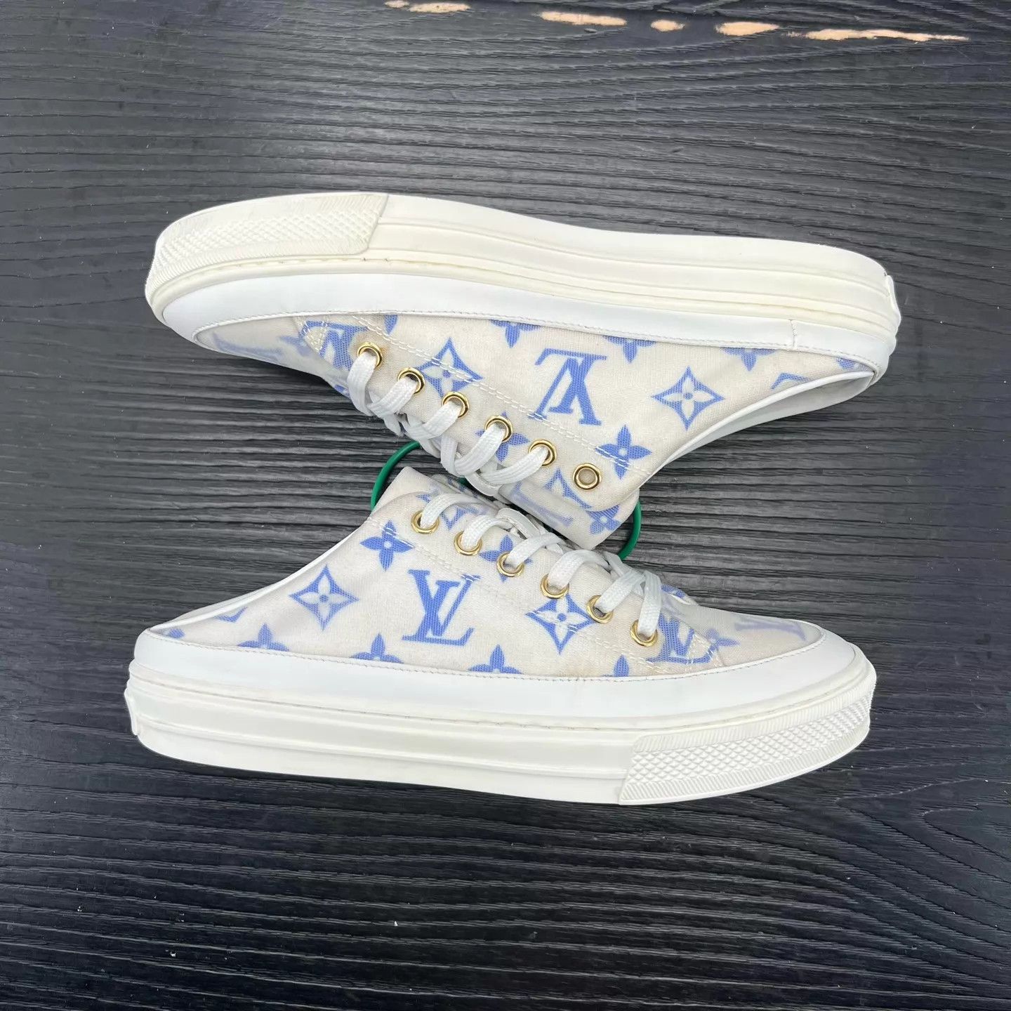 Louis Vuitton LV Stellar Blue & White Women's Shoes 37 Size US 6.5 / IT 36.5 - 3 Thumbnail