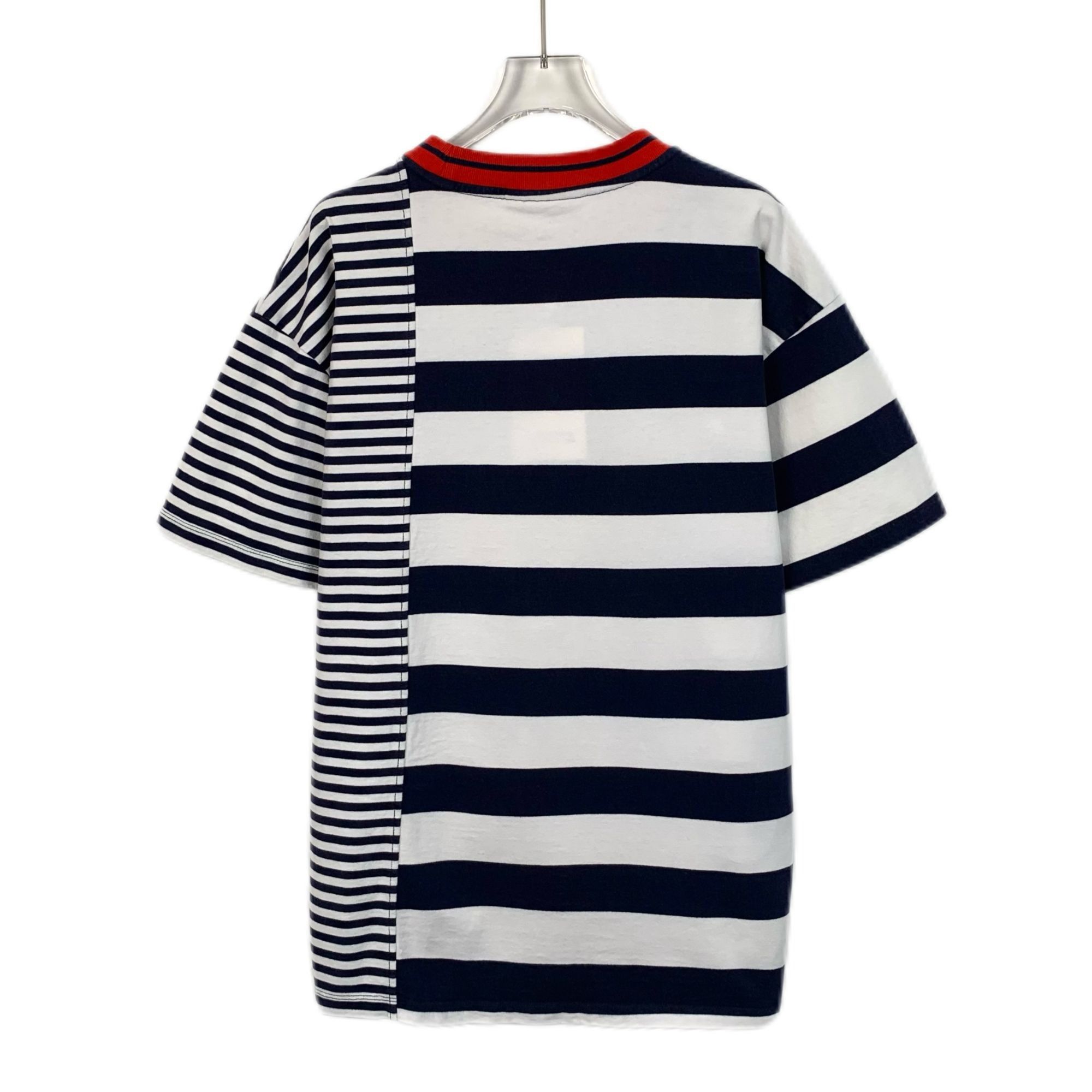 Burberry Burberry Striped Navy & White Cotton T-Shirt With Red Accent Size M / US 6-8 / IT 42-44 - 2 Thumbnail