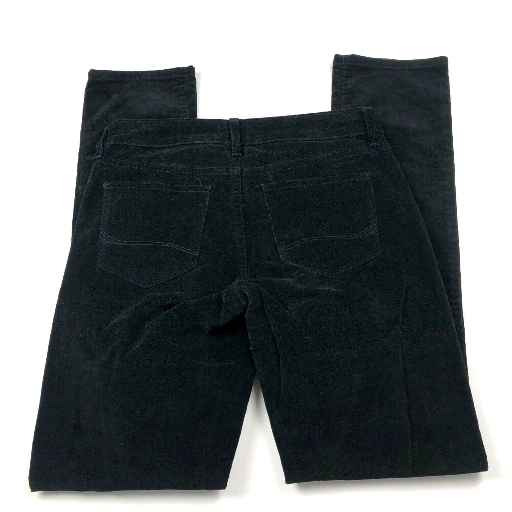 NYDJ NYDJ Legging Velour Pants Black Womens 2 / 36 28W 30L Velour Stretch Cotton Blend Spandex Skinny Rise Mid Inseam 30in Cotton Blend Regular Size 26" / US 2 / IT 38 - 2 Thumbnail