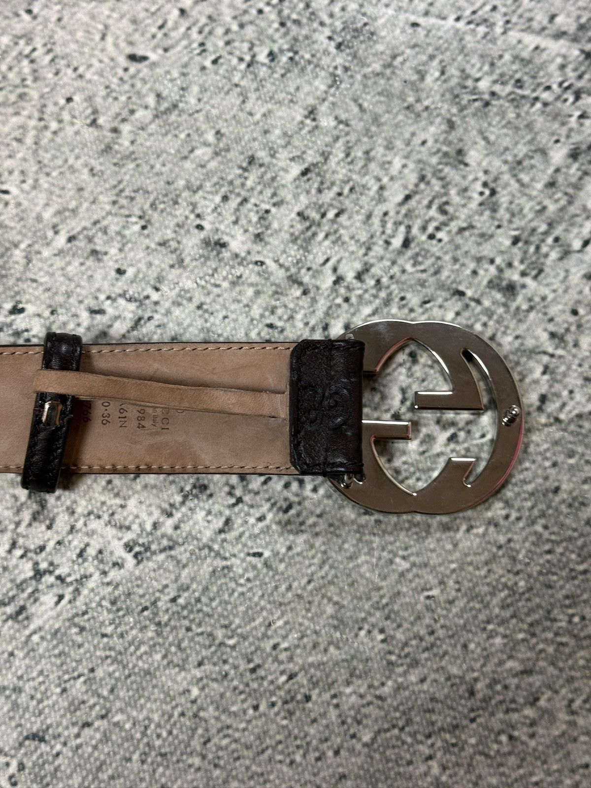 Gucci Gucci belt big buckle double G brown silver monogram Size 36 - 8 Thumbnail