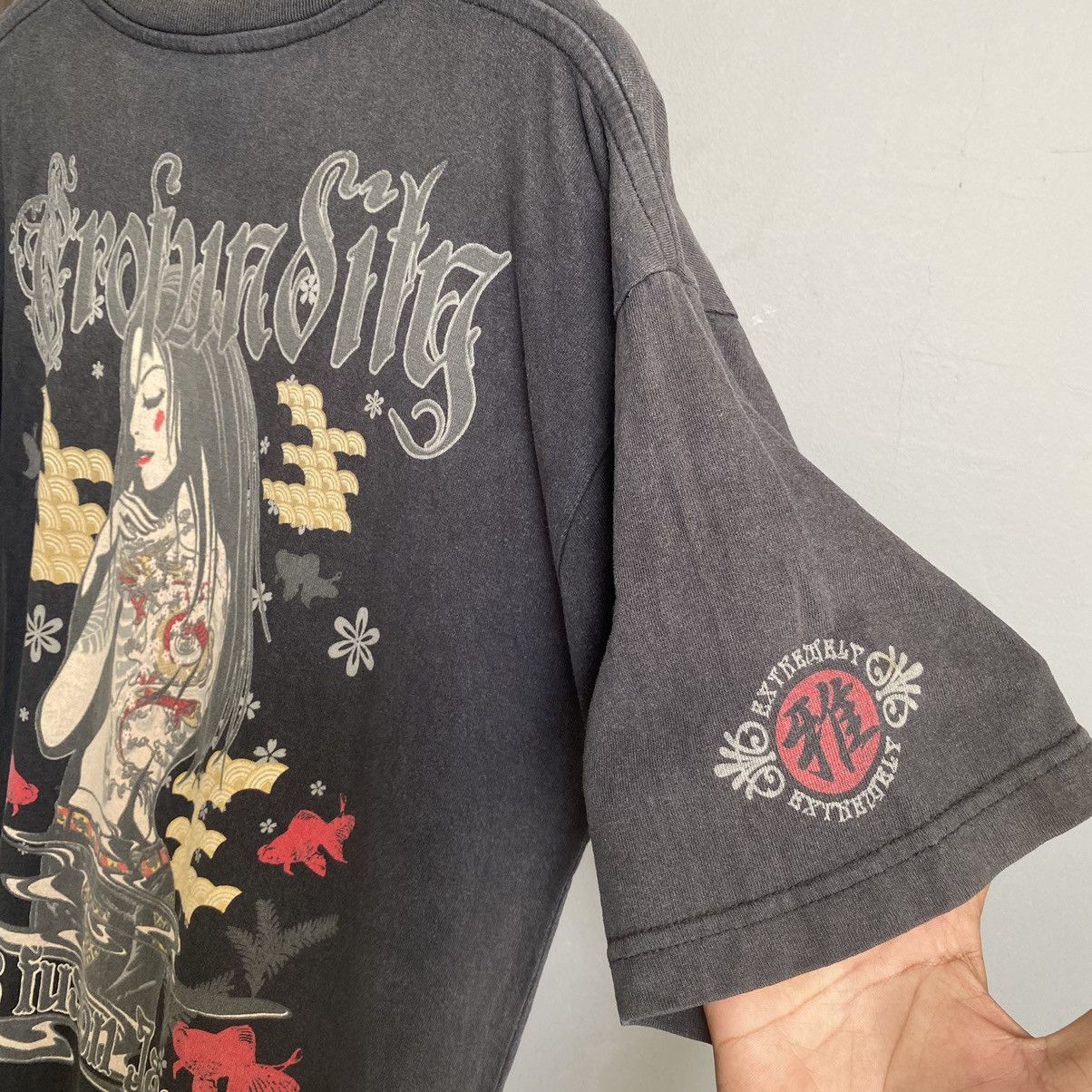 Japanese Brand Thrashed Faded Vintage Y2K The Fusion Japan ERD GRUNGE TEE Size US L / EU 52-54 / 3 - 5 Thumbnail
