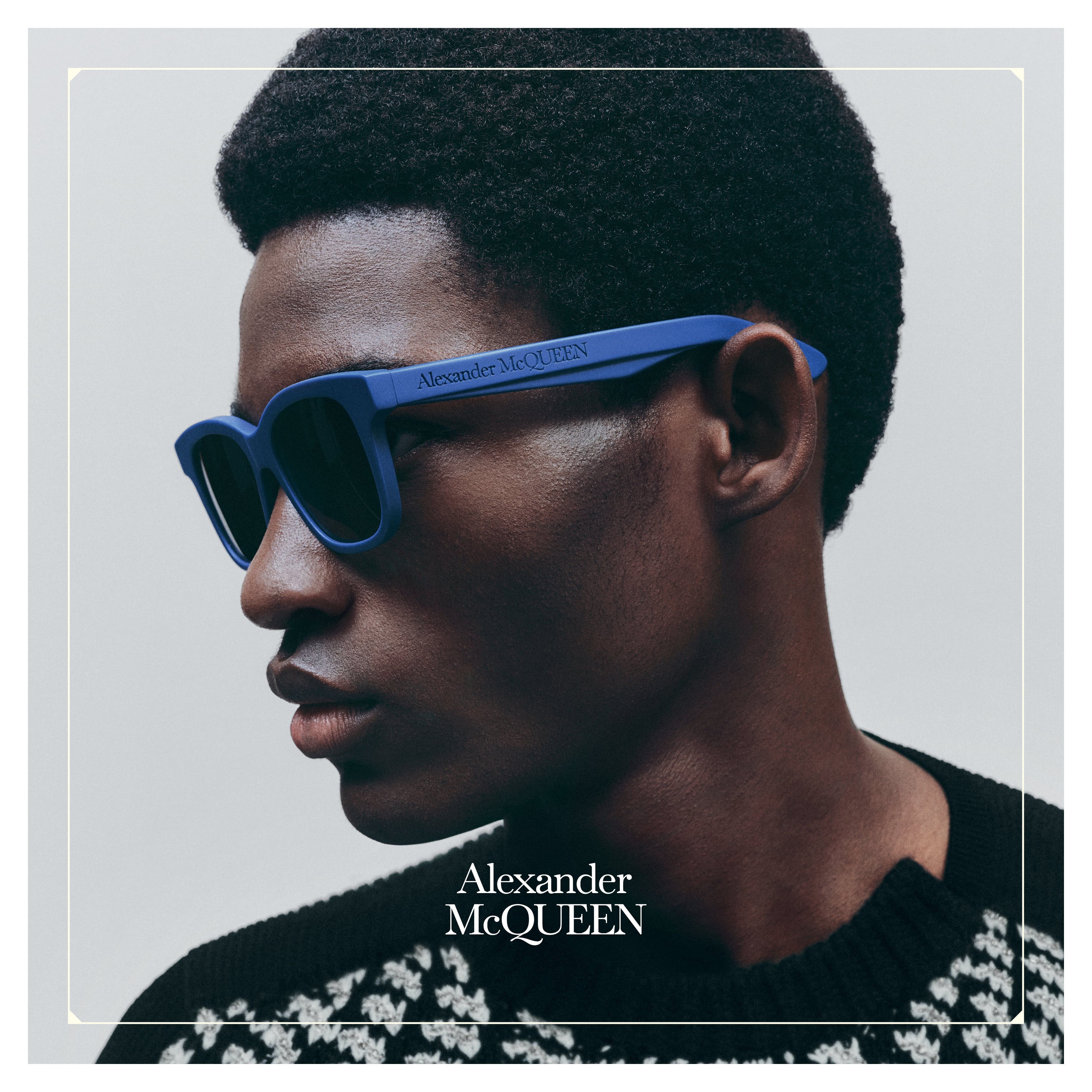 Alexander McQueen ALEXANDER MCQUEEN blue square frame acetate sunglasses q Size ONE SIZE - 2 Thumbnail