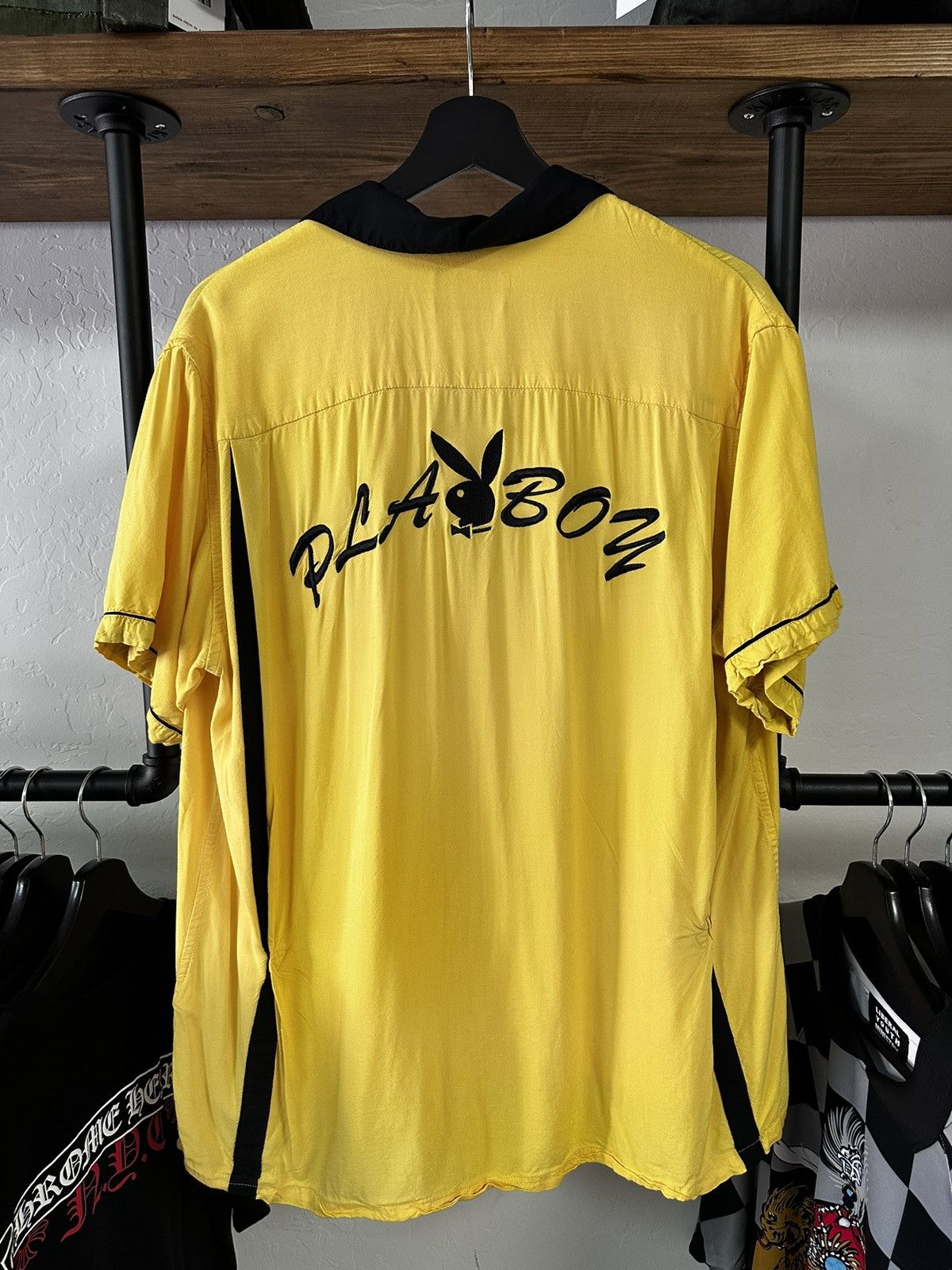 L supreme playboy bowling shirt rayon 黄