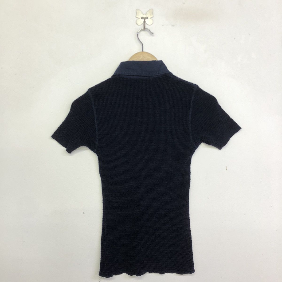 45rpm × Japanese Brand 45 RPM Dark Indigo Waffle Polo Shirt Size XS / US 0-2 / IT 36-38 - 9 Thumbnail