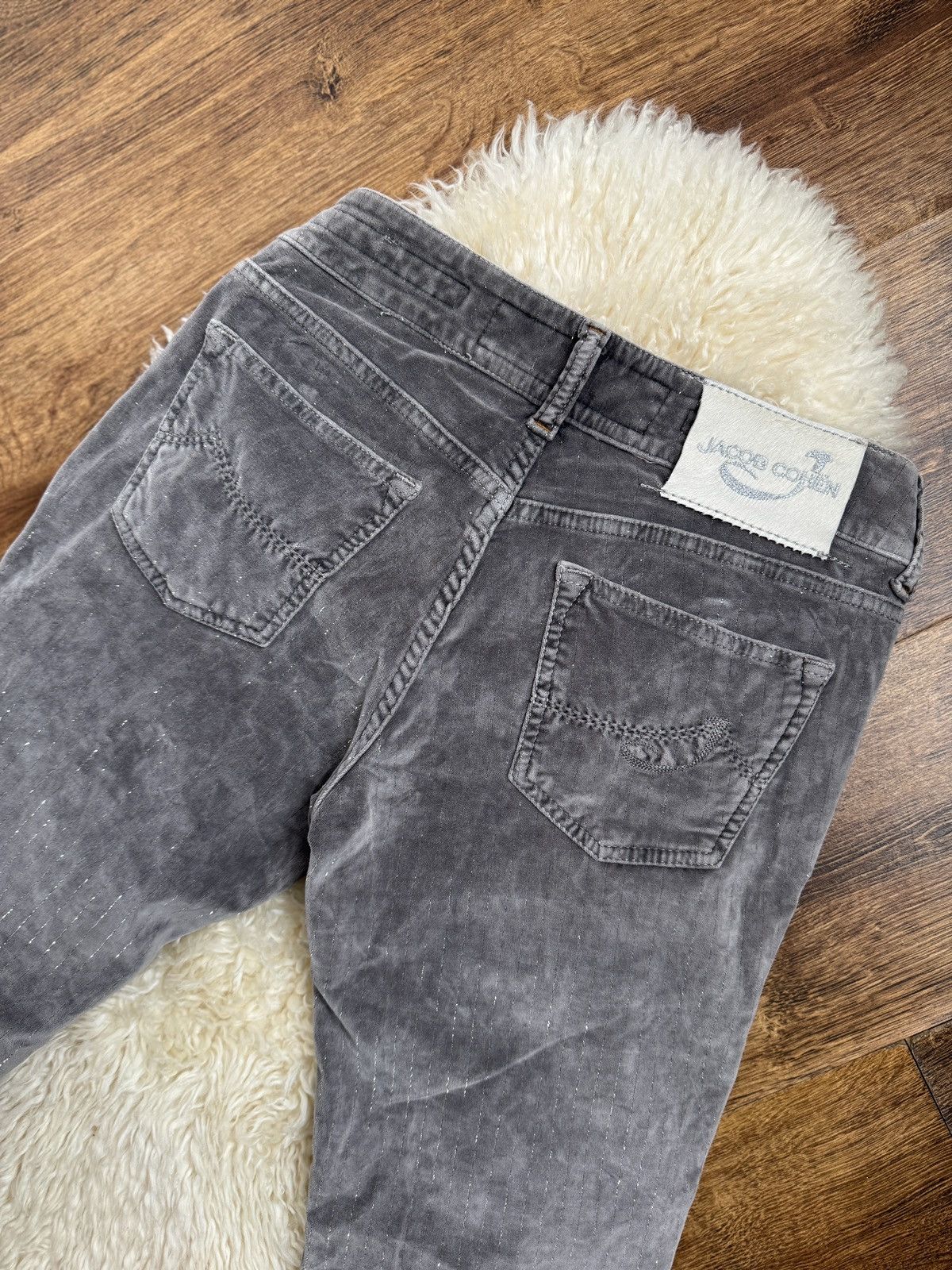 Jacob Cohen Jacob Cohën Velvet Trousers Size 27 Grey Jeans Size 27" / US 4 / IT 40 - 4 Thumbnail