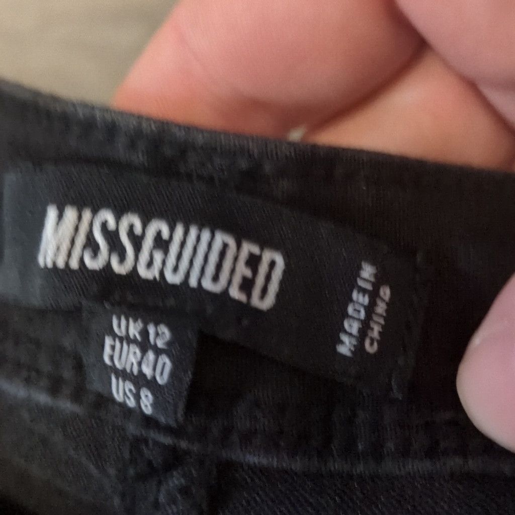 Missguided Missguided black lace down the legs jeans size 8 Size 30" / US 8 / IT 44 - 2 Thumbnail