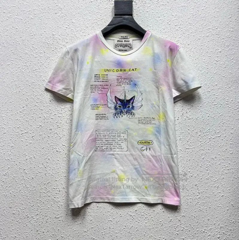 Miu Miu Miu Miu Unicorn Cat Print T-Shirt . Size M / US 6-8 / IT 42-44 - 1 Thumbnail