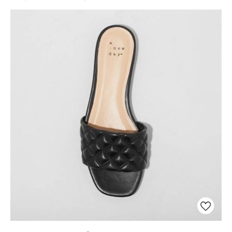Kohl's A New Day Women's Ama Quilted Slide Sandals Black Size US 9 / IT 39 - 2 Thumbnail
