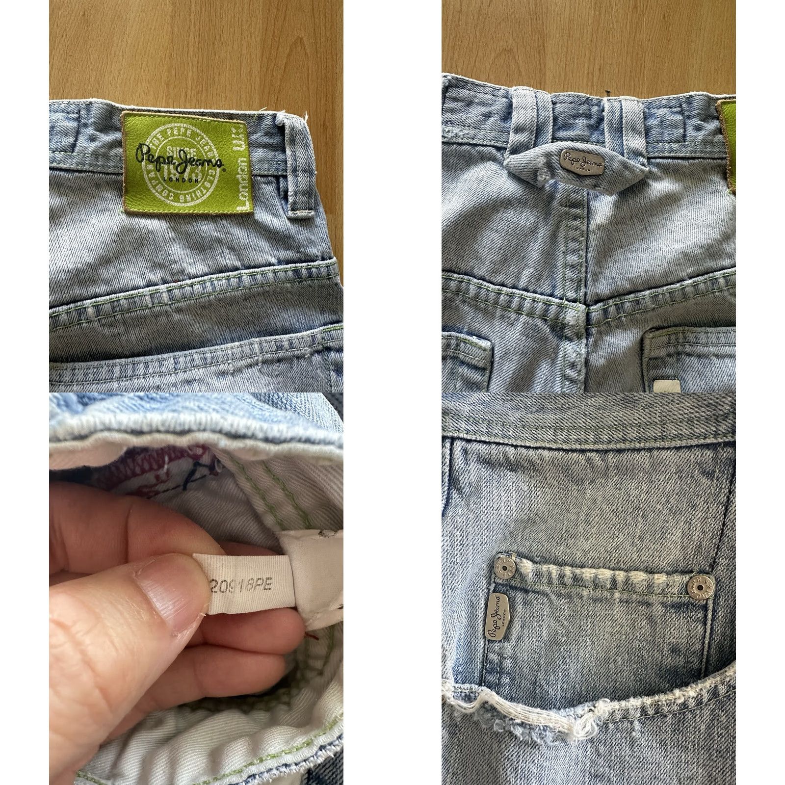 Pepe Jeans VINTAGE Pepe Jeans Shorts Mens 34 Blue Jorts Denim Baggy Hip Hop 90s Y2K Embroidered Distressed Relaxed Five-Pocket Bermuda Casual Size US 34 / EU 50 - 8 Thumbnail