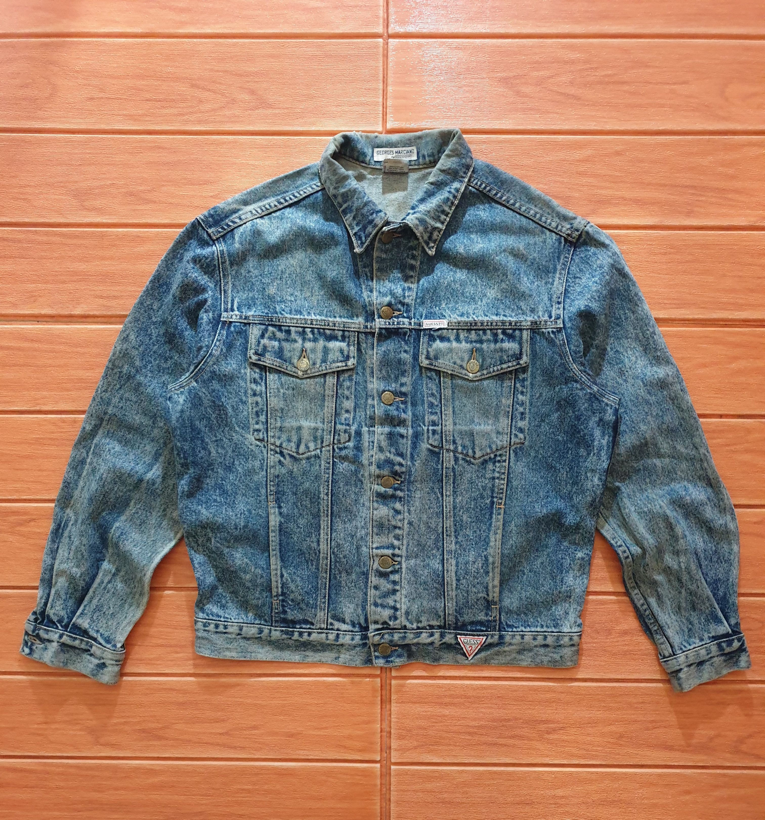 Guess 💥Vintage Guess Made in USA denim Jacket Size US L / EU 52-54 / 3 - 1 Thumbnail