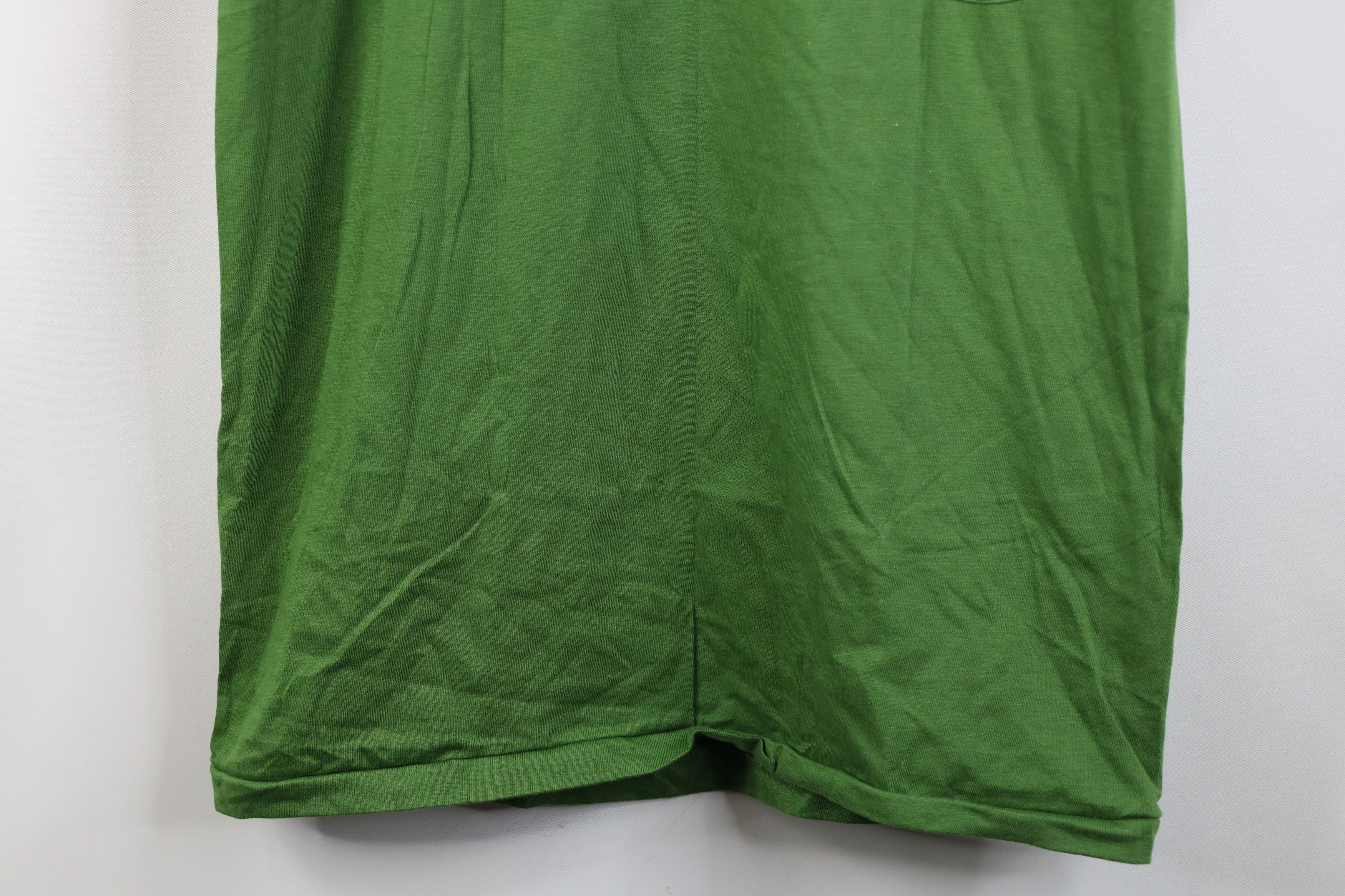 Vintage Deadstock Vintage 60s 70s Cotton T-Shirt Grass Green USA Size US L / EU 52-54 / 3 - 3 Thumbnail