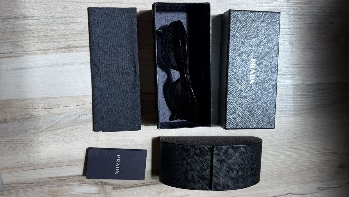 Prada Prada Sunglasses Polished Black SPR 26Z 16K-08Z with Case Size ONE SIZE - 4 Thumbnail