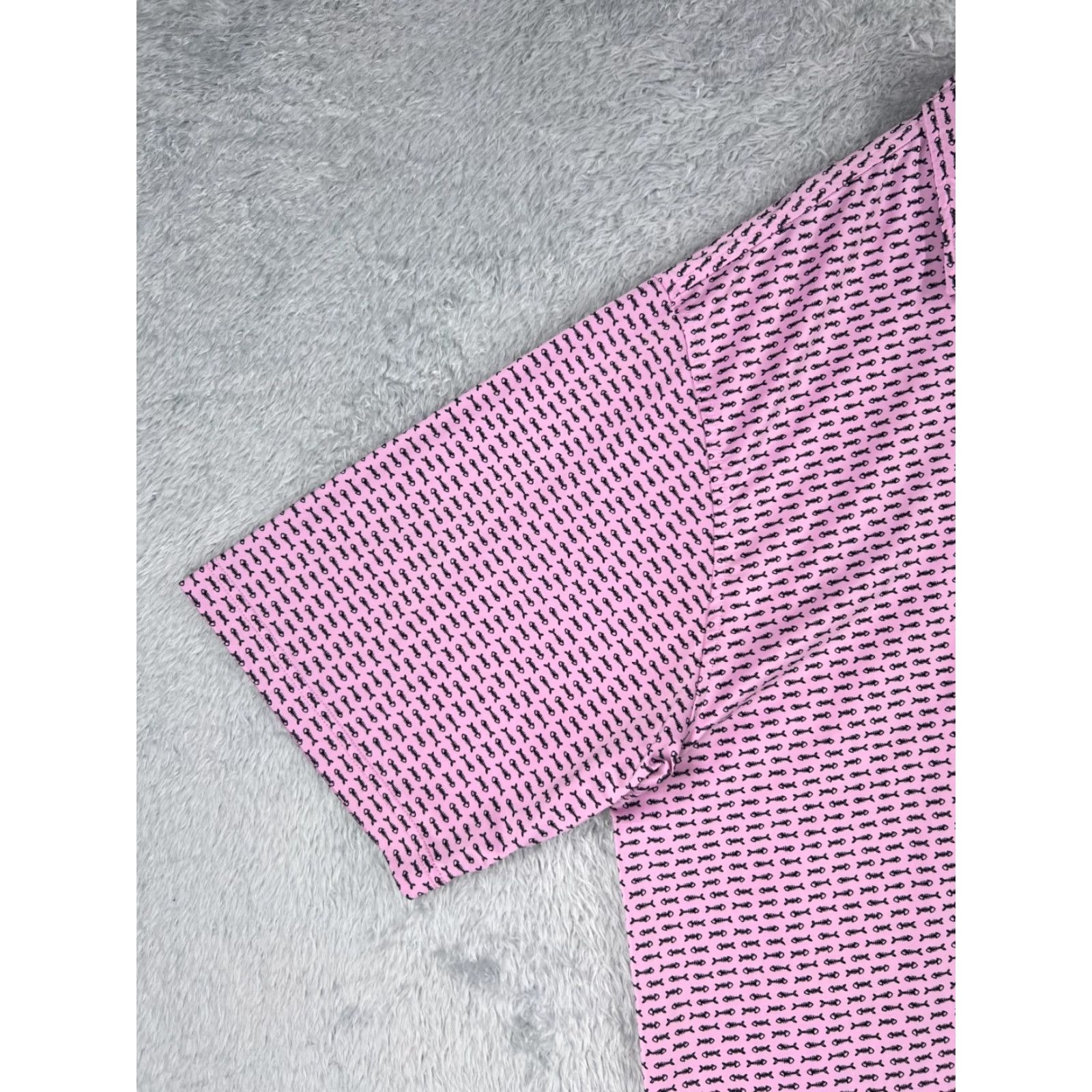 Vintage Donald Ross Polo Shirt Adult XL Pink Fish Bone Golf Polyester Blend Matte Polka Dot Breathable Moisture Wicking All Seasons Sports Golf Mens Size US XL / EU 56 / 4 - 3 Thumbnail
