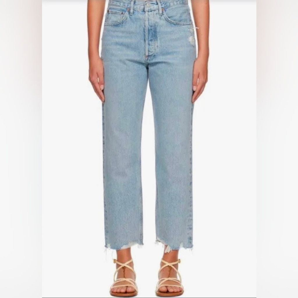 Agolde Agolde distressed raw hem Riley crop jeans size 29 Size 29" - 10 Thumbnail