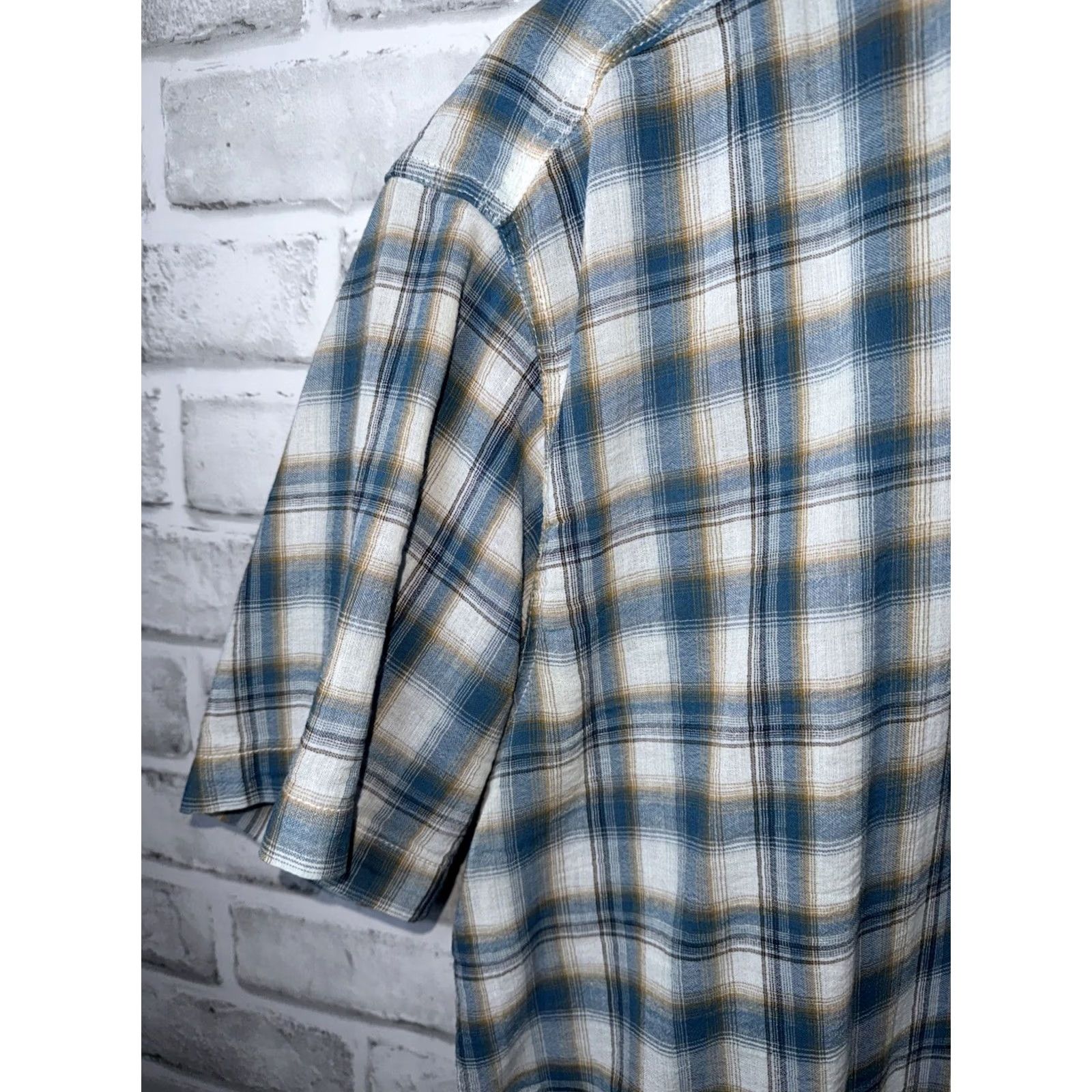 Vintage Kuhl Hiking Shirt Mens XL Organic Cotton Blue Green Plaid Short Sleeve Button-Up Size US XL / EU 56 / 4 - 5 Thumbnail