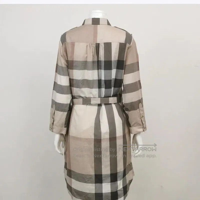 Burberry Burberry Summer Khaki Check Logo Dress. Size XL / US 12-14 / IT 48-50 - 8 Thumbnail