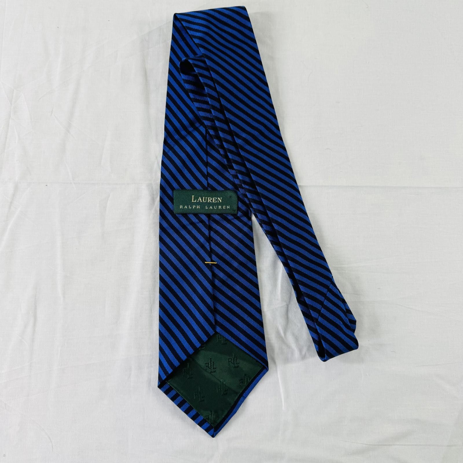 Polo Ralph Lauren Ralph Lauren Tie Blue & Black Stripe made in USA LRL 55” Size ONE SIZE - 1 Thumbnail