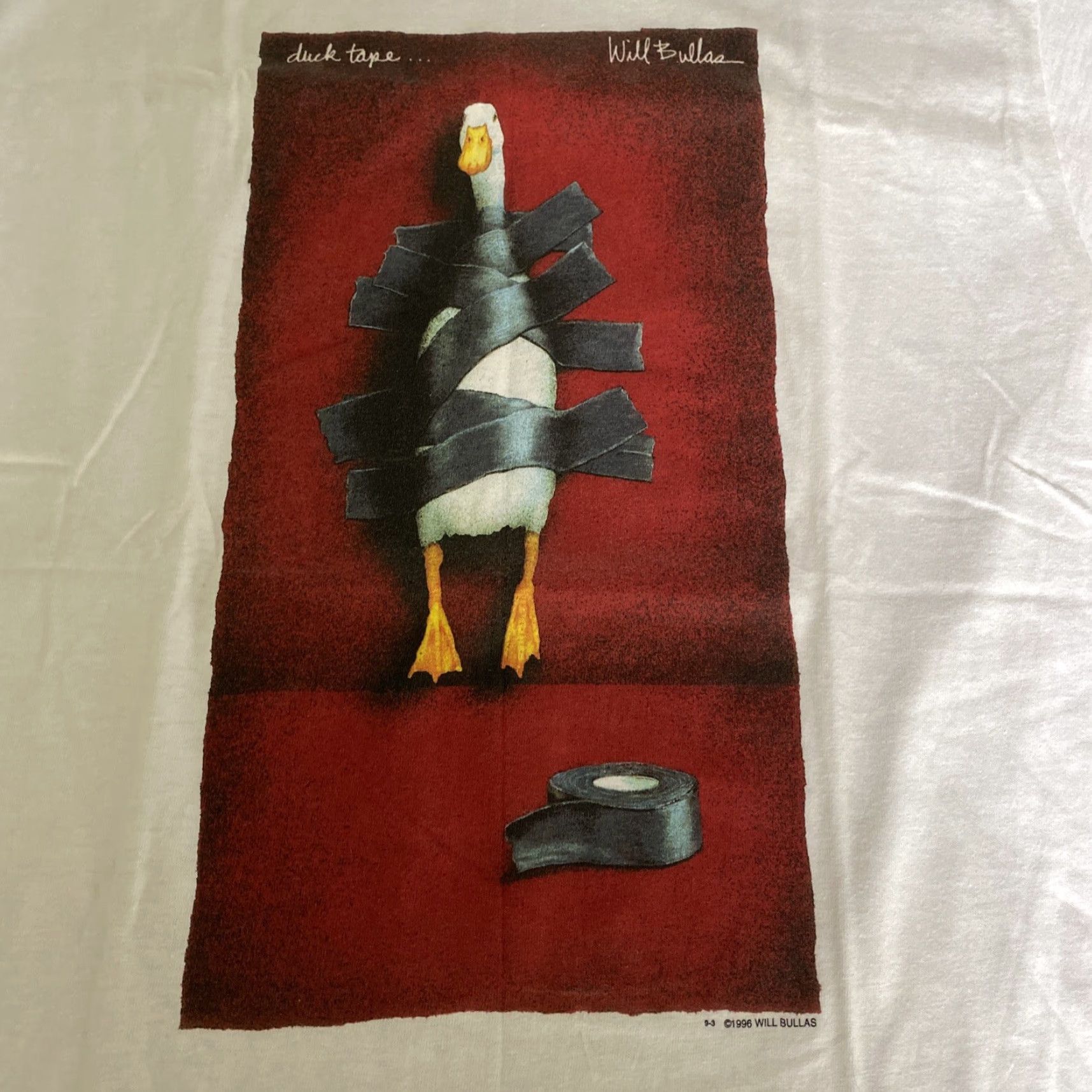 Vintage VINTAGE DUCK TAPE Shirt Men Medium White Graphic Tee 1996 Single Stitch New Size US M / EU 48-50 / 2 - 4 Thumbnail