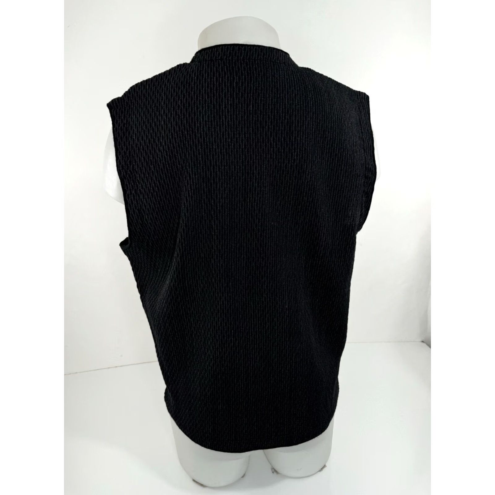 Vintage JHANE BARNES Vest Wool Blend Mens M Black / Gray Textured Waistcoat B14 Size US M / EU 48-50 / 2 - 4 Thumbnail