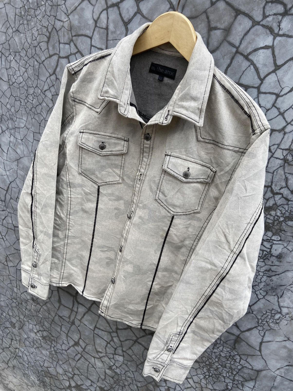 In The Attic 🔥In The Attic Camo Washed Stretch Denim Jacket Size US L / EU 52-54 / 3 - 6 Thumbnail