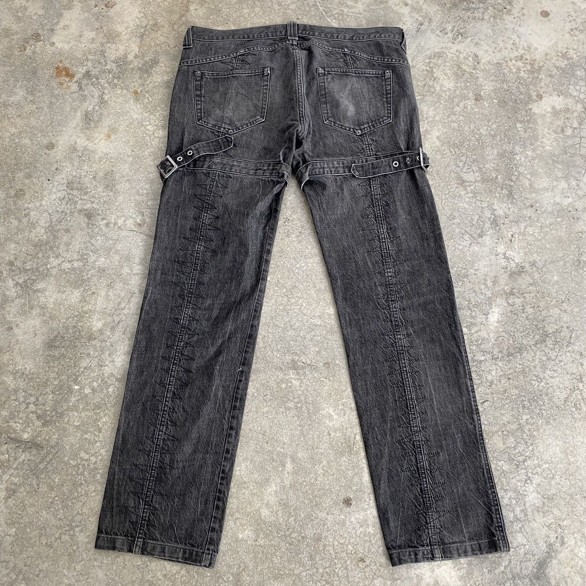 Versace 2004 Archive Versace Sanded Black Bondage Denim Jeans Size US 38 / EU 54 - 17 Thumbnail