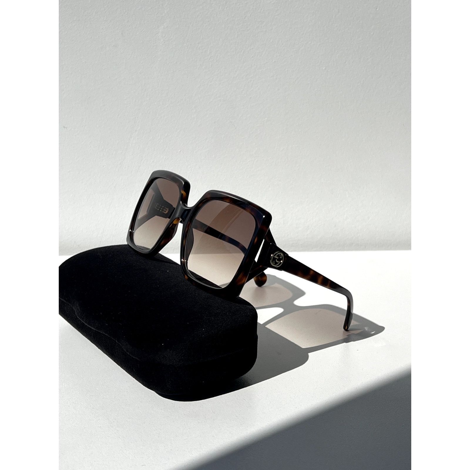 Gucci NEW Gucci GG0876S Havana Brown Square Oversized Sunglasses Size ONE SIZE - 5 Thumbnail