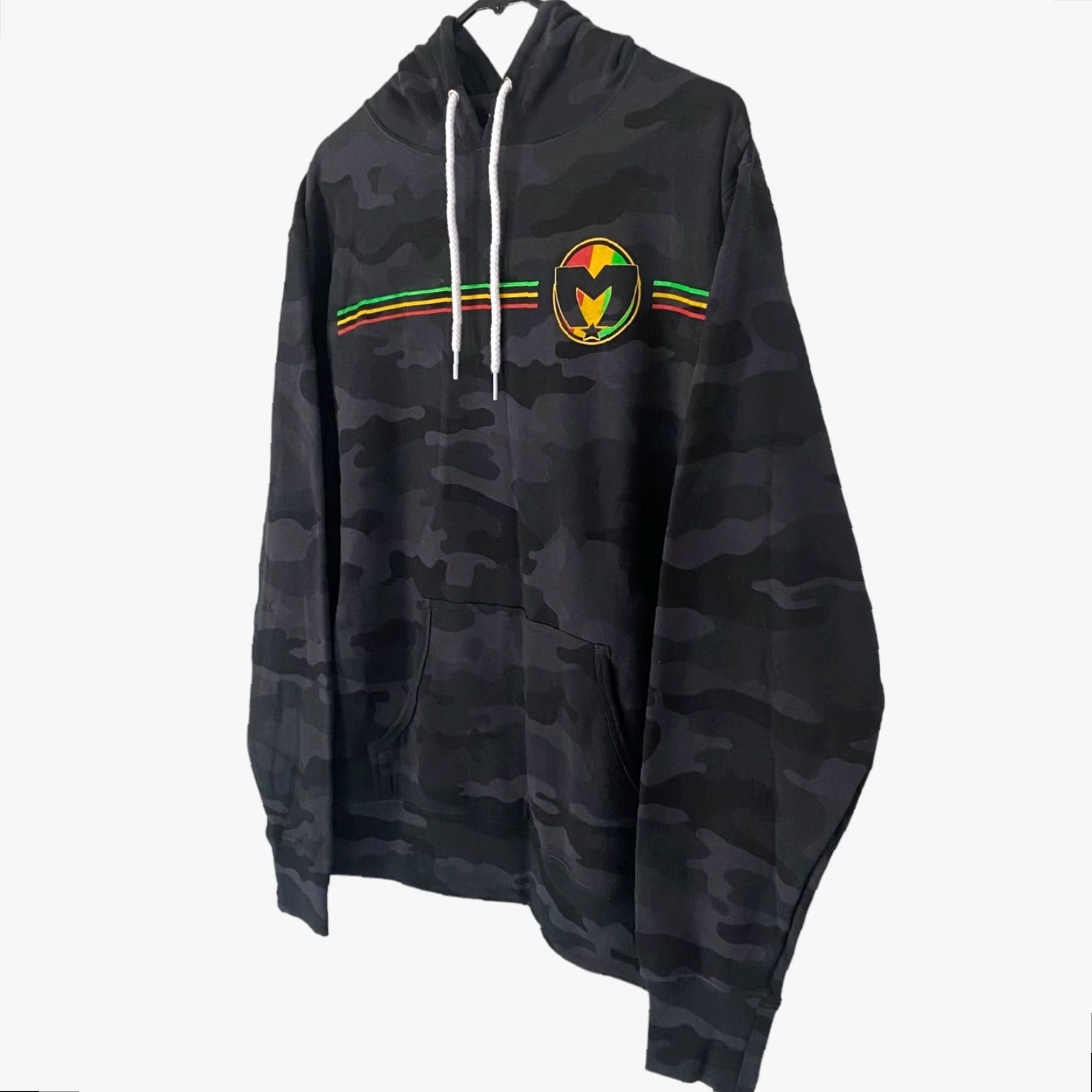 Vintage Independent Trading Company Camo Hoodie Men's Medium Gray Pullover Sweatshirt Size US M / EU 48-50 / 2 - 2 Thumbnail