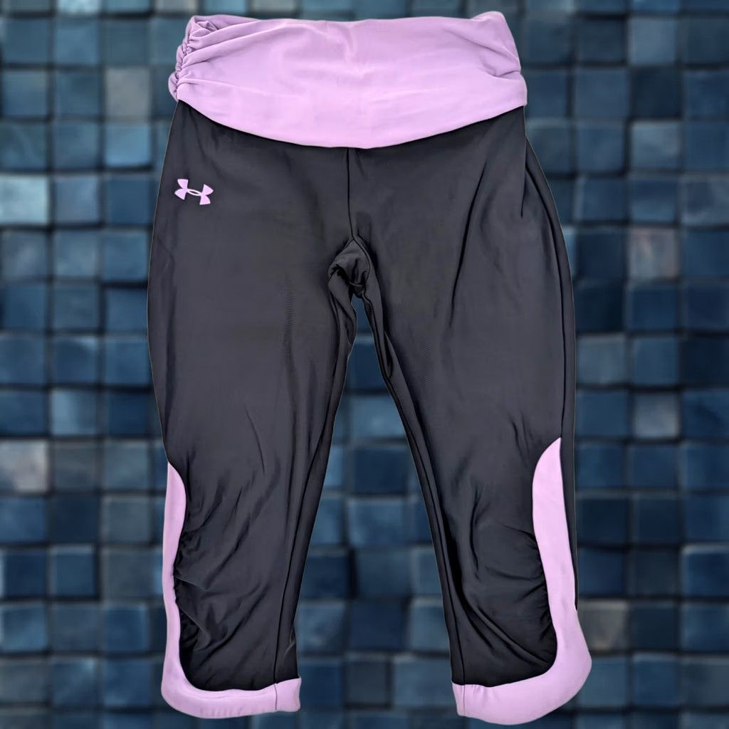 Under Armour Under Armour HeatGear Leggings Women S Petite Black Compression Woven Bow Waist Size 28" / US 6 / IT 42 - 1 Thumbnail