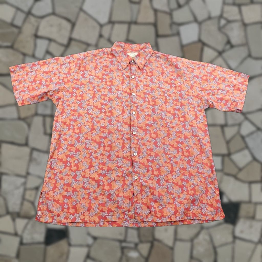 Tori Richard VINTAGE Tori Richard Hawaiian Shirt Men’s Large Orange Blue Floral Button-Up Camp Size US L / EU 52-54 / 3 - 1 Thumbnail