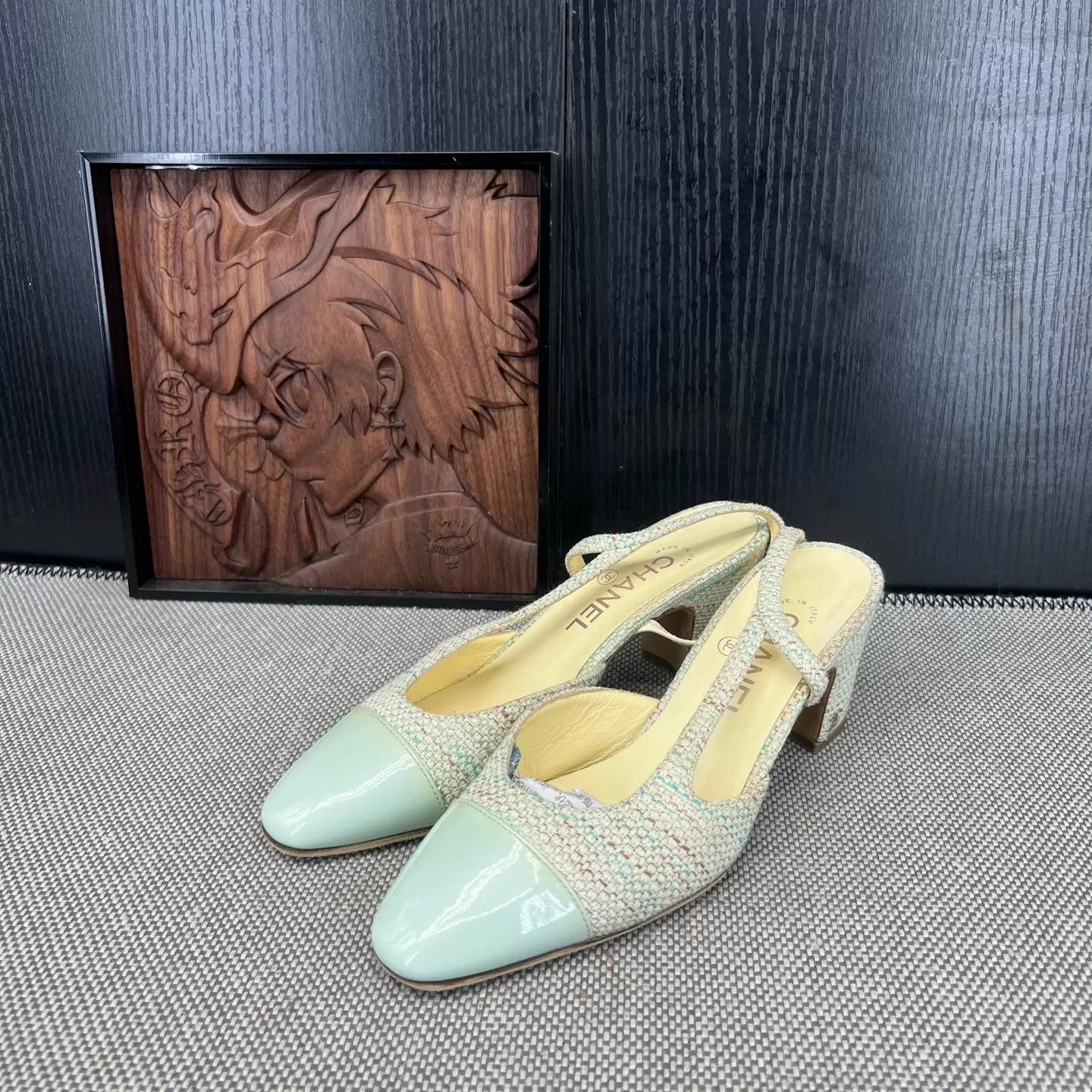 Chanel Chanel Tweed Panelled Block Heel Pumps 36.5 w/Box Size US 6 / IT 36 - 1 Thumbnail