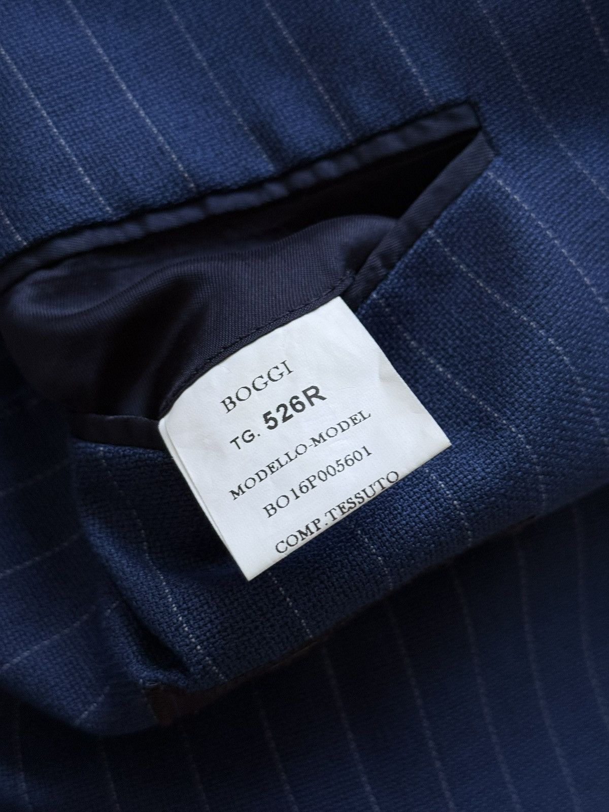 Boggi Boggi Milano Navy Blue Striped Wool Blazer Jacket Size 52 Size 42R - 8 Thumbnail