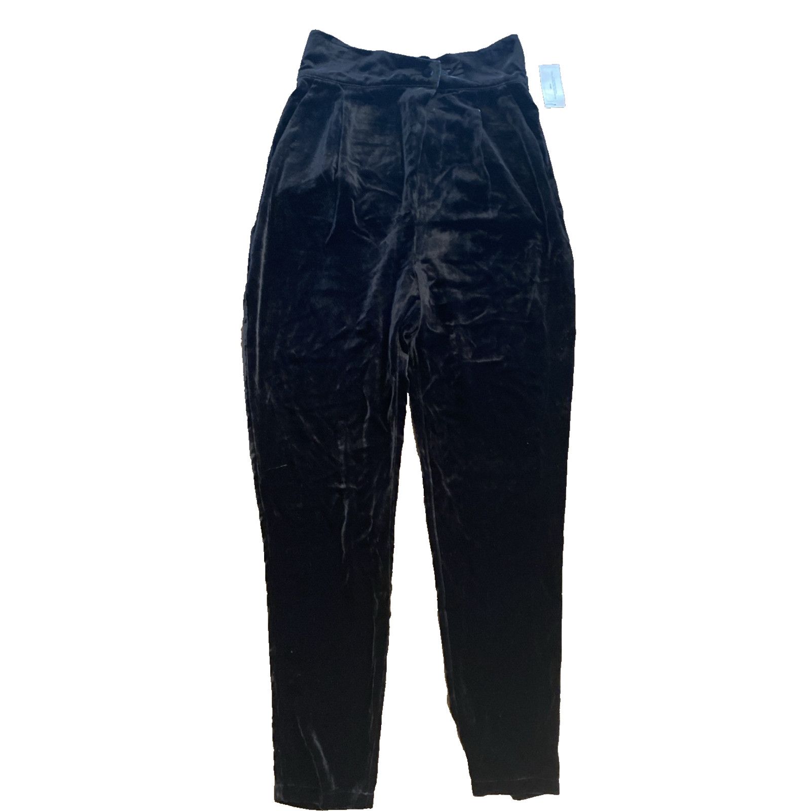 Joie Joie Farah High Waist Velvet Pants Women 4 Caviar Pockets Size 27" / US 4 / IT 40 - 2 Thumbnail