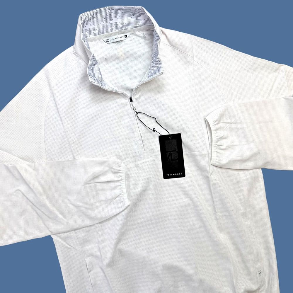 Vintage 7 Diamonds Oxygenate Quarter Zip Men L White Breathable Moisture Wicking Golf NEW Size US L / EU 52-54 / 3 - 1 Thumbnail