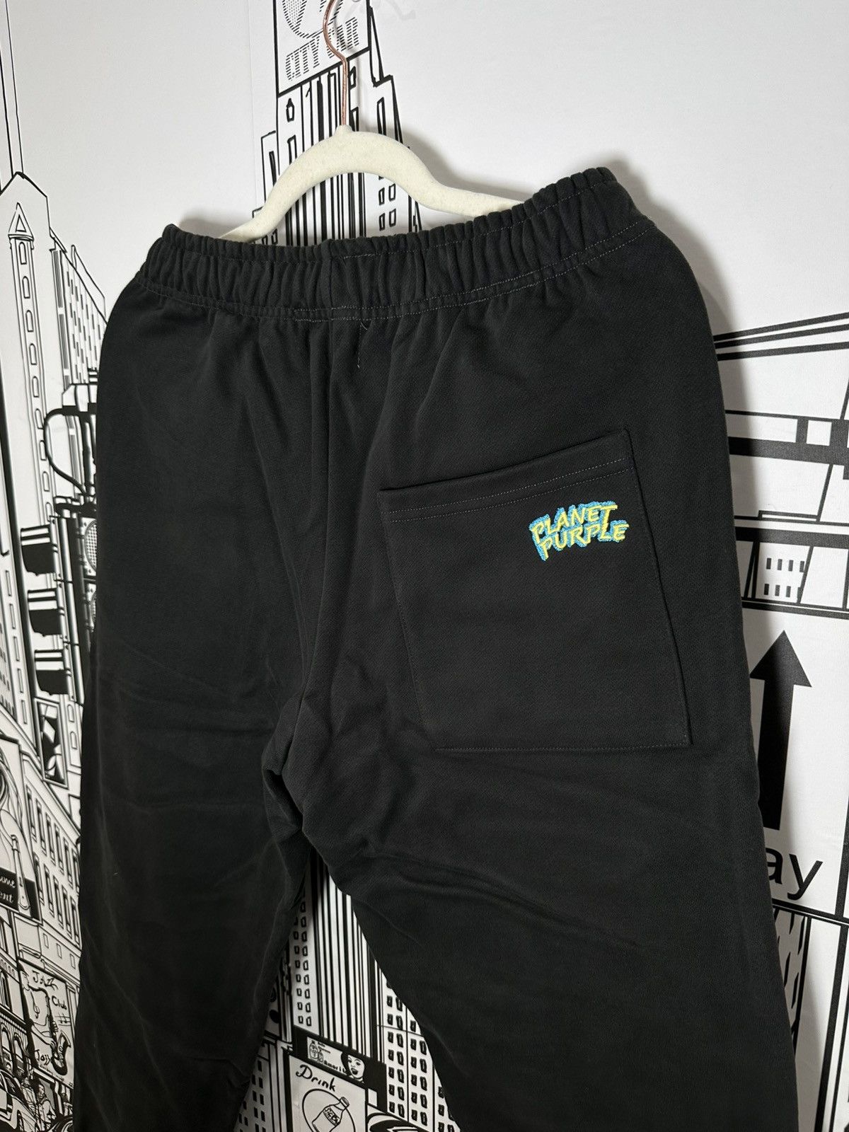Other Planet Purple Stacked Logo Sweatpants Small Black Size US 30 / EU 46 - 5 Thumbnail