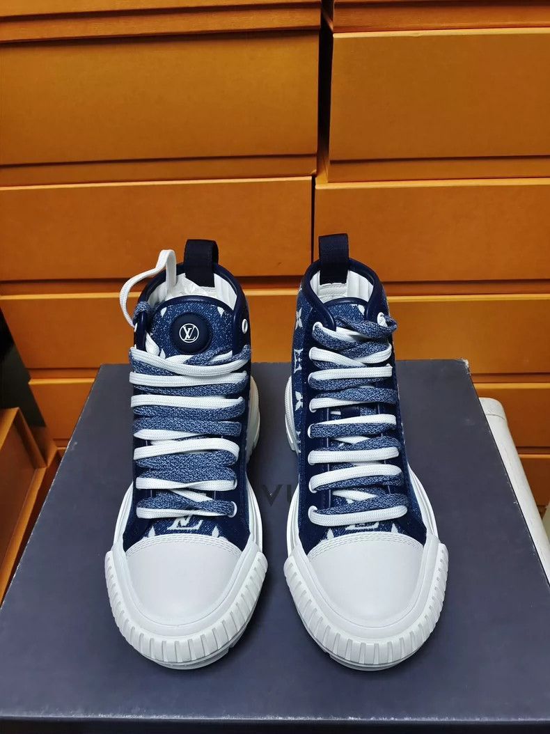 Louis Vuitton Louis Vuitton Denim High-Top Sneakers Size 34-2507 Size US 4 / IT 34 - 3 Thumbnail