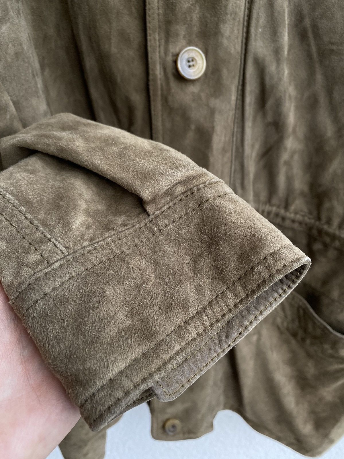 Yves Saint Laurent 90’s Suede YSL Leather Jacket Soft Beige/Brown Size US L / EU 52-54 / 3 - 24 Thumbnail