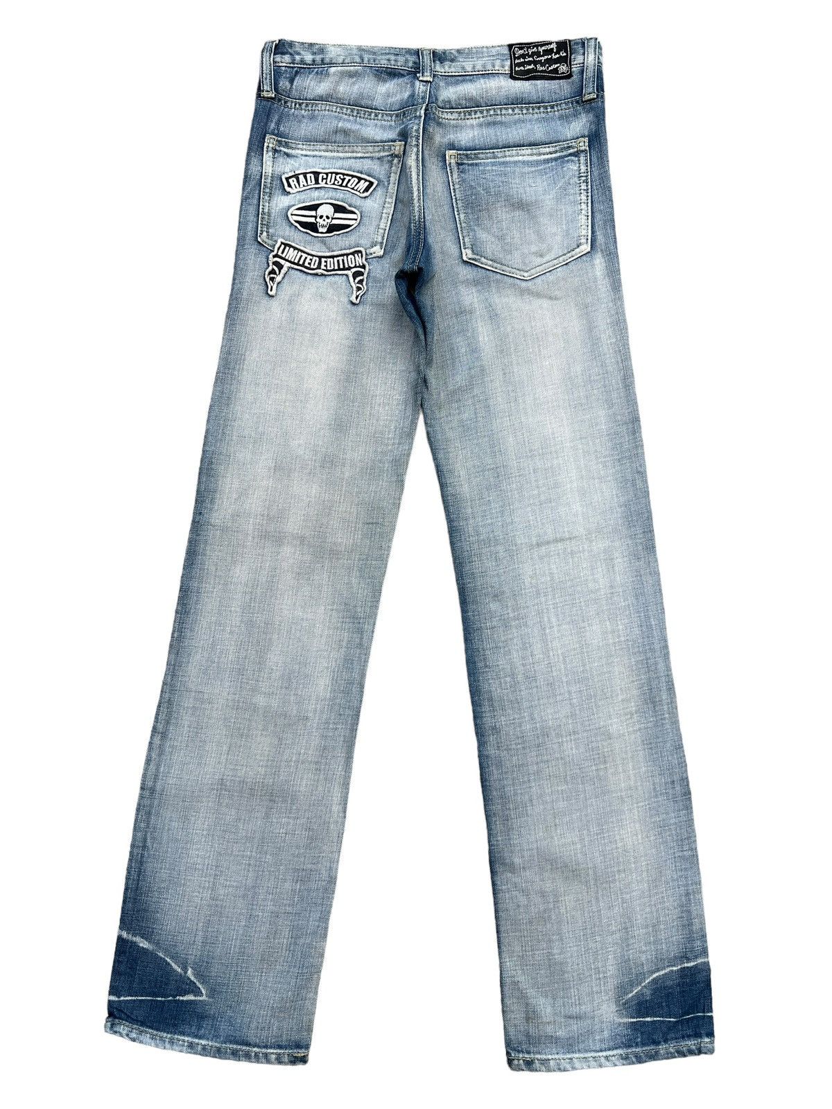 Japanese Brand RadCustom Limited Edition Skull Distressed Patch Jeans 28x31 Size 28" / US 6 / IT 42 - 3 Thumbnail
