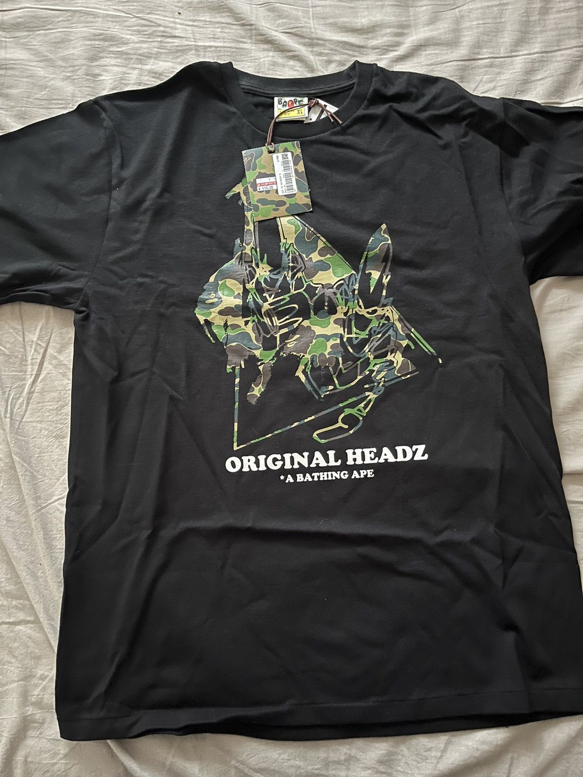 image of Bape X Futura Original Headz Tee in Black, Men's (Size XL)