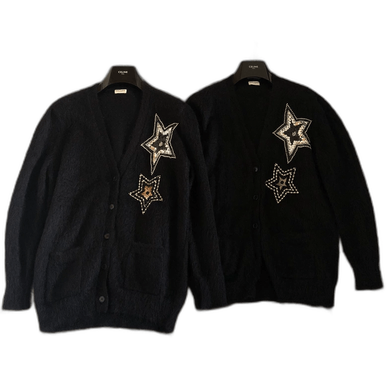 Saint Laurent Paris Saint Laurent 16FW Sequin Star Cardigan- Size US XS / EU 42 / 0 - 1 Thumbnail