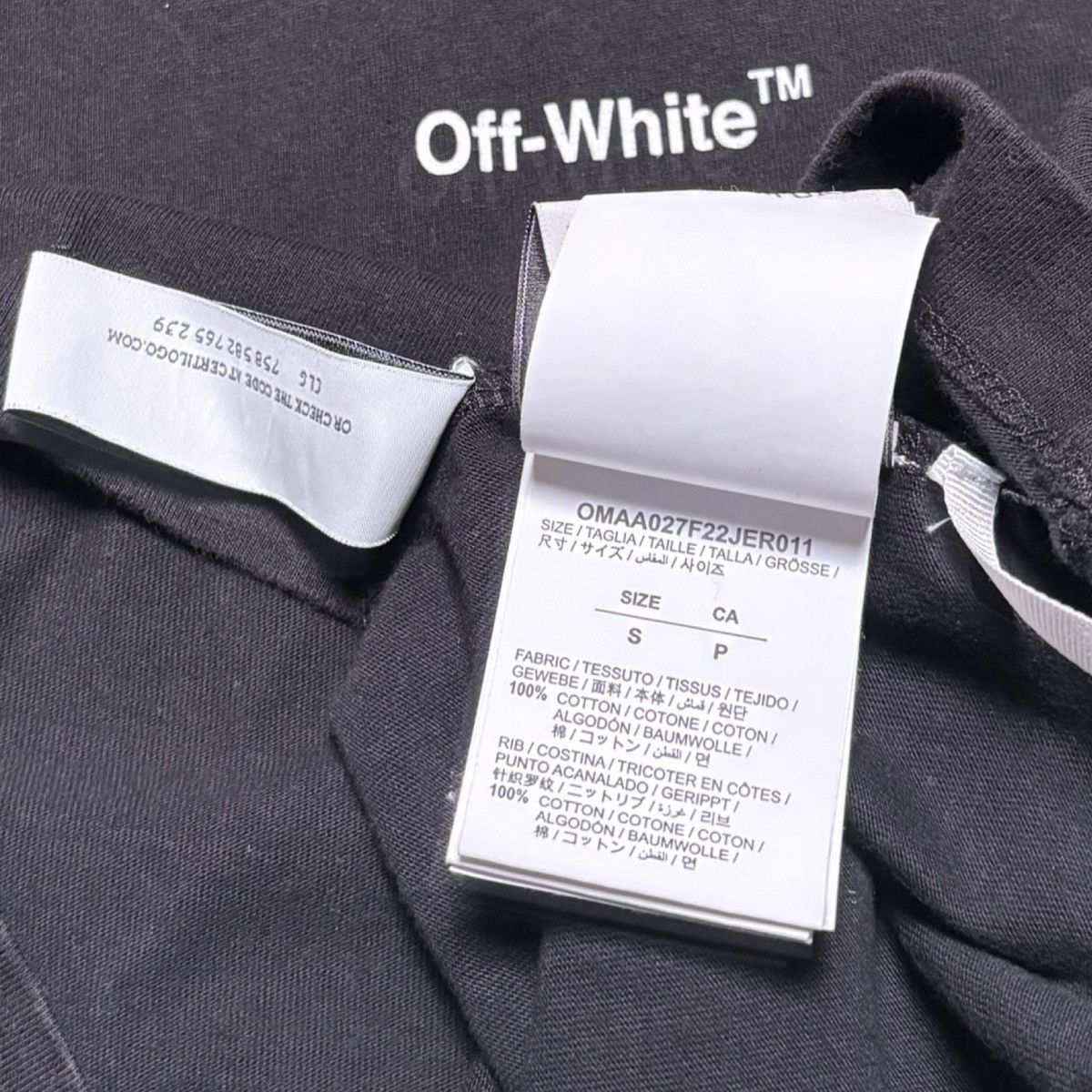 Off-White OFF-WHITE Off-White Men Chain Arr Slim S/S Tee Black White Size US S / EU 44-46 / 1 - 7 Thumbnail