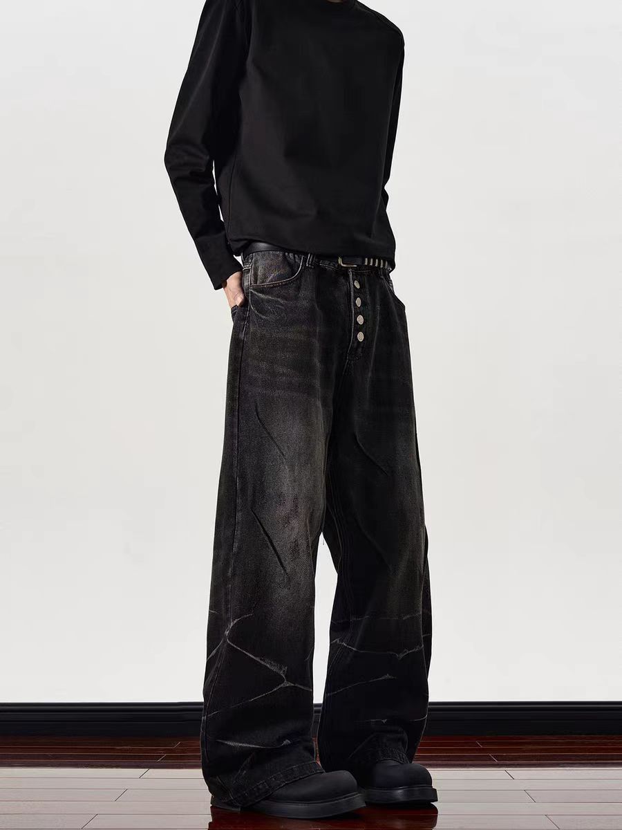 Japanese Brand × Jean High Street Ripped Ribbed Design Baggy Jeans Size US 30 / EU 46 - 4 Thumbnail