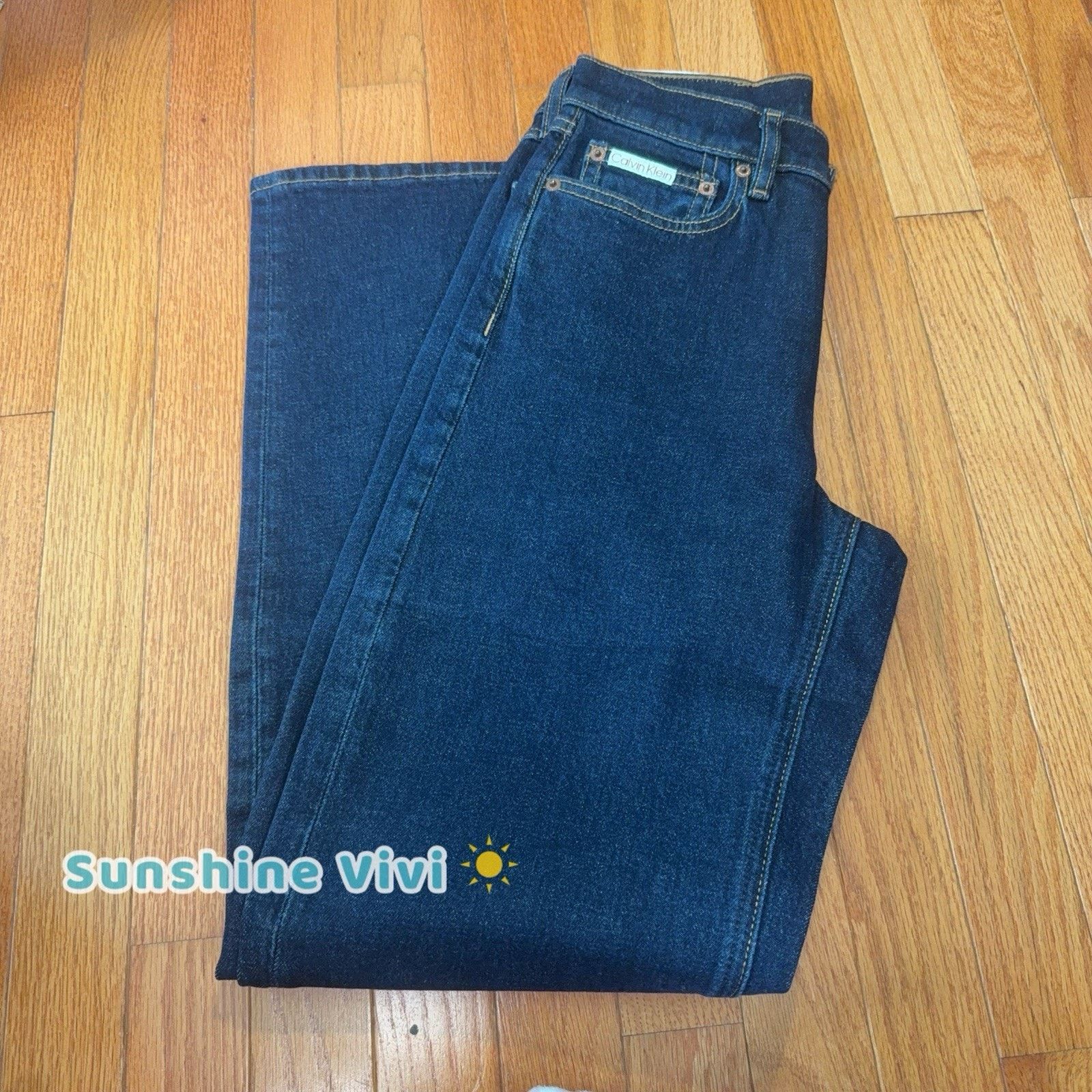 Calvin Klein NWT Calvin Klein Women Signature 90s Straight Jeans W25 Blue Size 25" / US 0 / IT 36 - 2 Thumbnail