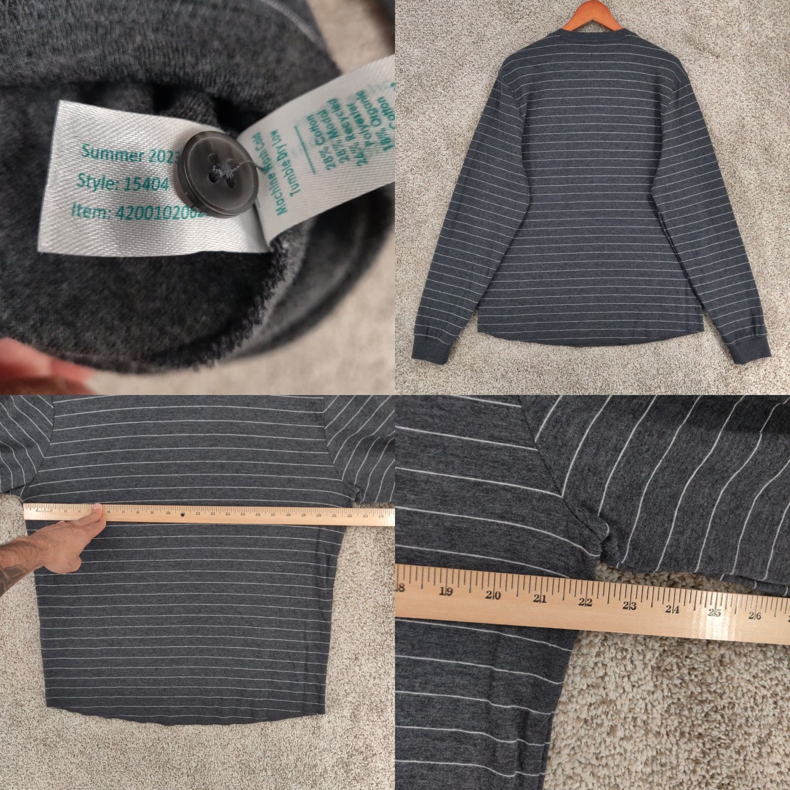 Marine Layer Marine Layer Shirt Mens L Striped Henley Double Knit Cabin Style Bohemian Classic Outdoor Preppy USA Mens Size US L / EU 52-54 / 3 - 8 Thumbnail