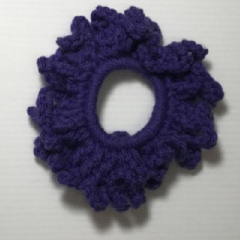 Handmade NWT Multicolor Handmade Crocheted Hair Scrunchie Set of 3 Size ONE SIZE - 4 Thumbnail