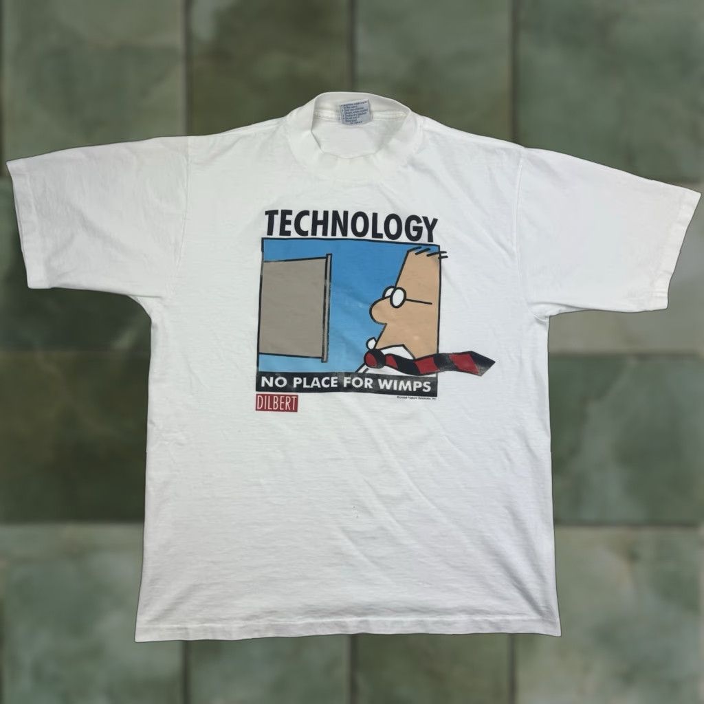 Vintage VINTAGE All Sport Dilbert Funny Graphic T-Shirt Adult Large White 90s Mens Size US L / EU 52-54 / 3 - 1 Thumbnail