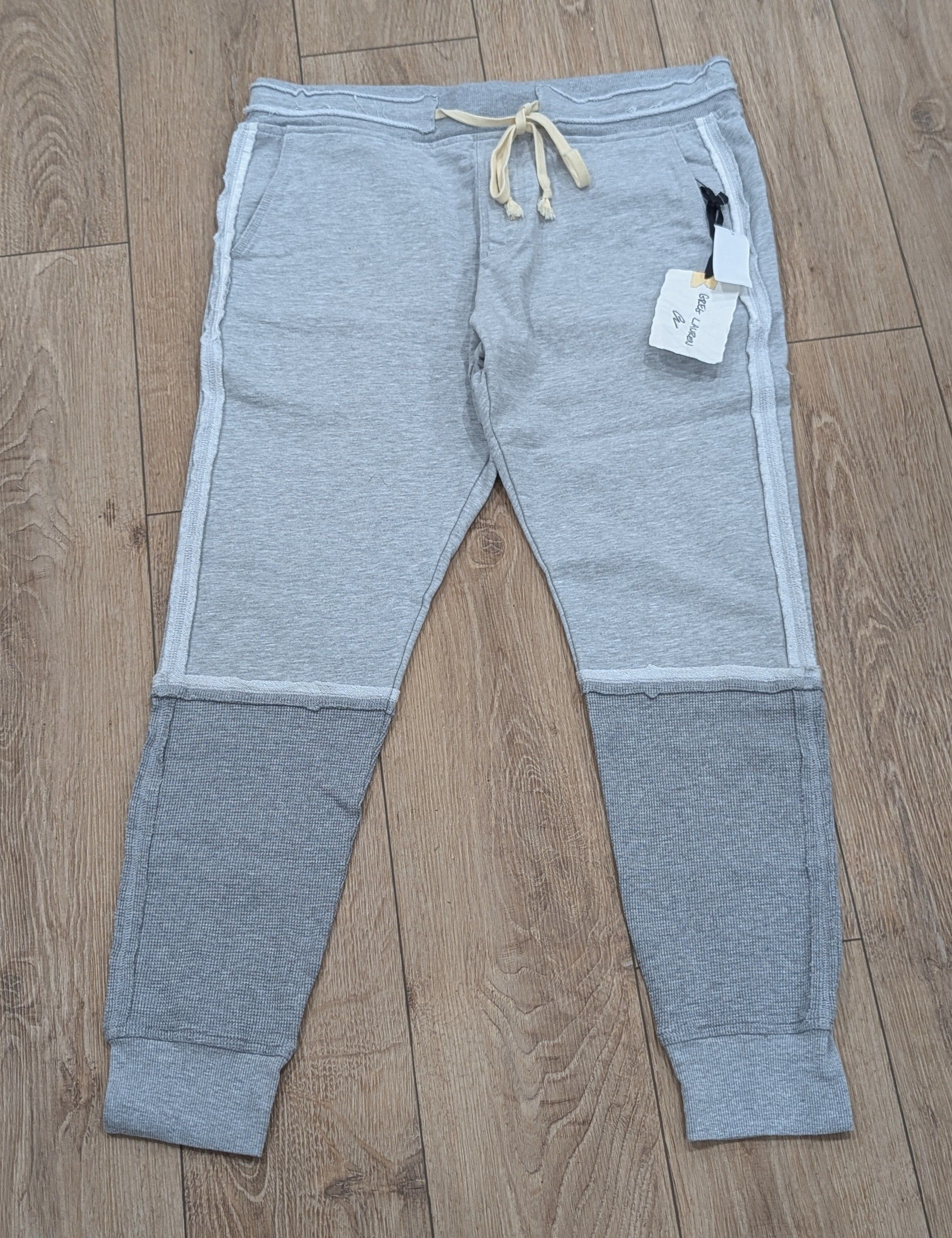 Greg Lauren GREG LAUREN Waffle Knit Patch Jogger Pants Gray 3 - L Size US 34 / EU 50 - 1 Thumbnail